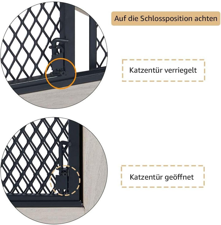 unipaws Freistehendes Haustiergitter mit Katzentür, Hundegitter & Katzengitter für Türen und Treppen