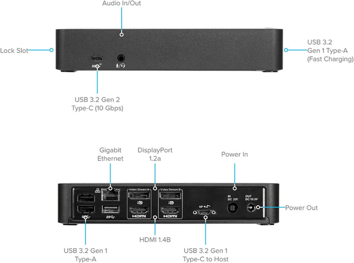 Targus Schwarz 182EUZ - 100W DOCK182EUZ - Universal USB-C Einzelbett