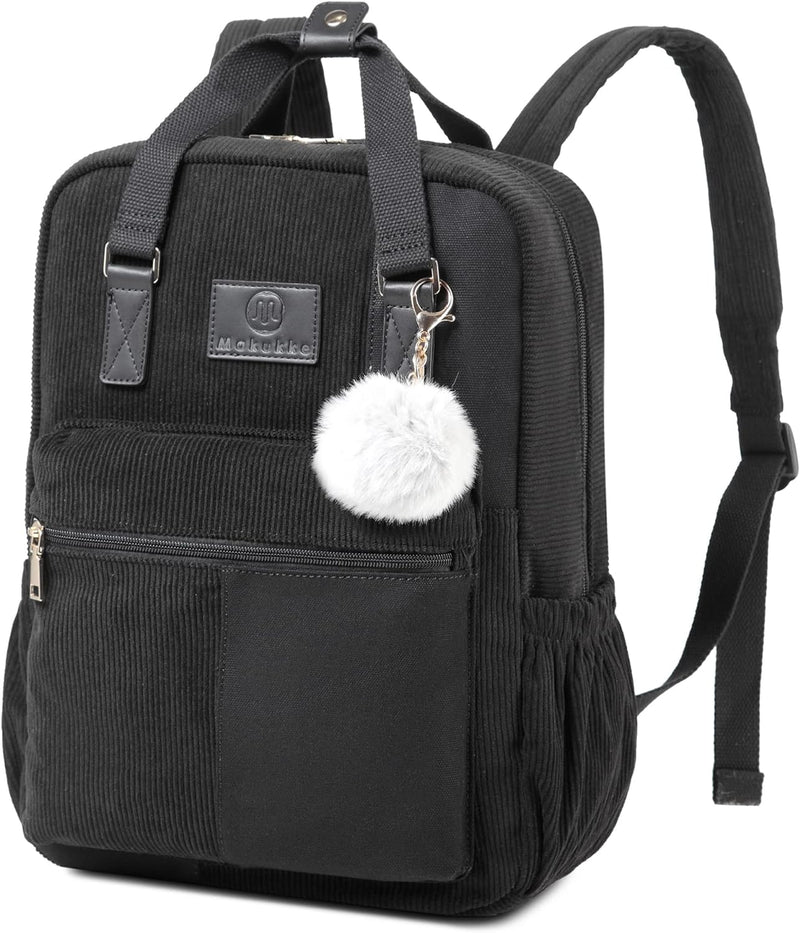 Makukke Rucksack Damen&Herren, Cord Daypack Anti-Theft Tasche Casual Schultasche Citytasche, für Sch