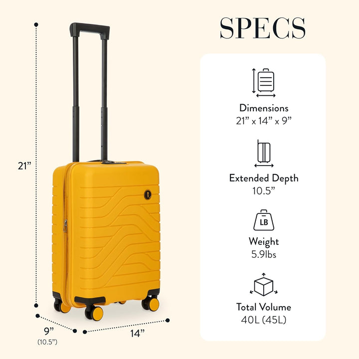 Bric's Hartschalen-Trolley Erweiterbar, Kollektion Ulisse B|Y, 4-Rollen-Koffer, Widerstandsfähig und