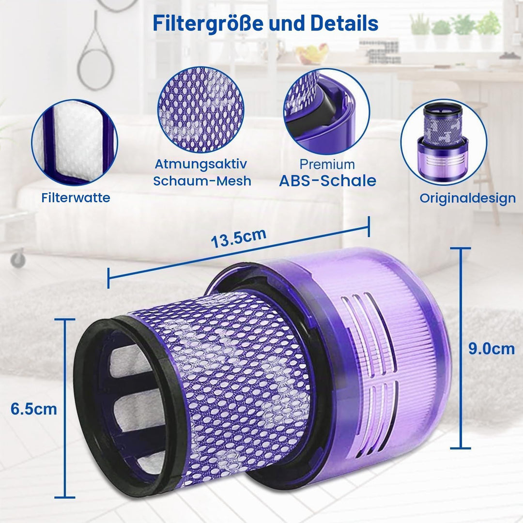 V11 Filter für Dyson, 3 Stück Ersatzfilter für Dyson V15 Detect, Ersatz Filter für Dyson V11 V15 SV1
