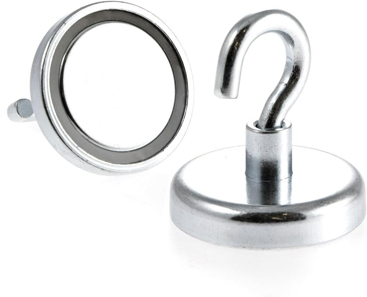 Magnetastico® | Set mit 6 sehr starken Neodym-Hakenmagneten N35 | Je 2x Magnethaken 32, 36 & 42 mm Ø