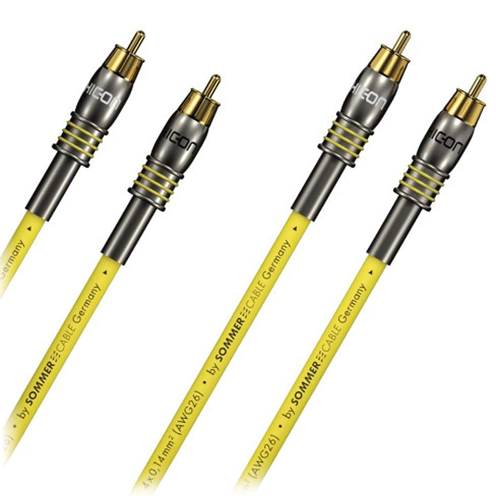 SOMMER CABLE "EPILOGUE" 1m Cinch NF/ Phonokabel High End HICON Stereo 2 x 1,00m | EP3F-0100 1m Gelb,