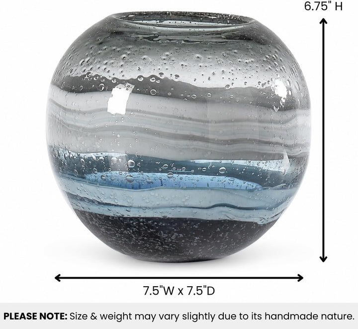 Torre &amp; Tagus Andrea Handgefertigte Vase aus Glas mit Wirbel, für Heimdekoration, Wohnzimmer, Tafela
