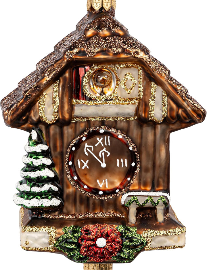 SIKORA Kuckucksuhr besondere Weihnachtskugel Glas Christbaumschmuck Deko Figur Weihnachten Anhänger