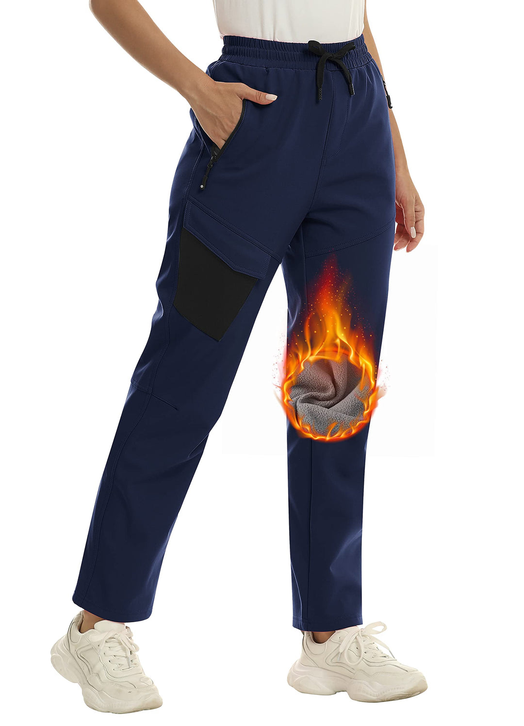 MoFiz Damen Wanderhose Skihose Softshellhose Outdoorhose Thermohose Winddichte Berghose Arbeitshose