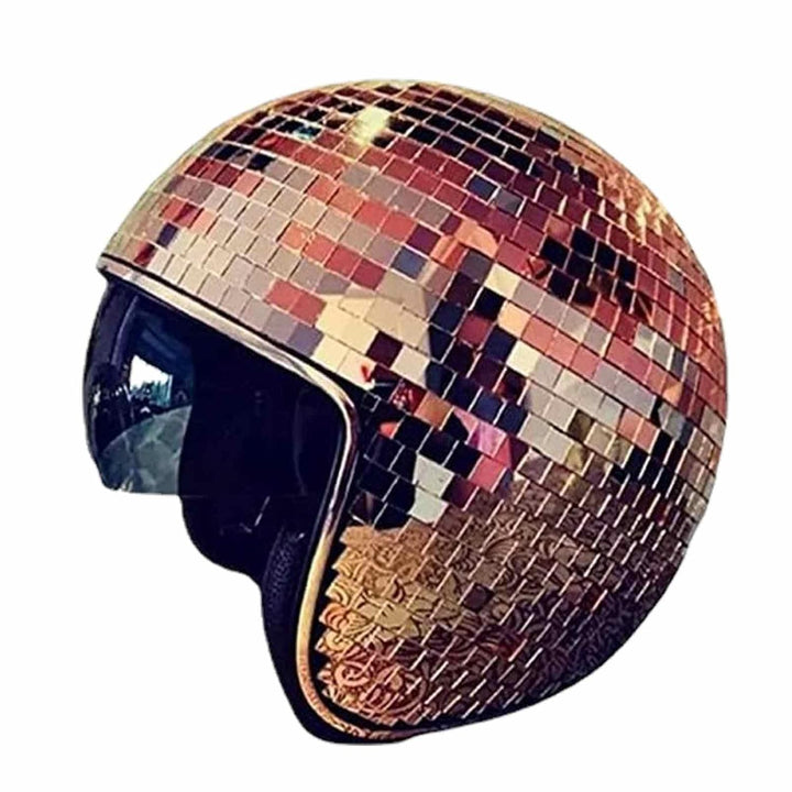 Aizuoni Discokugel-Hüte Disco-Helm, Klassische Disco-Kappe Mit Einziehbarem Sonnenschutz - DiscoKuge