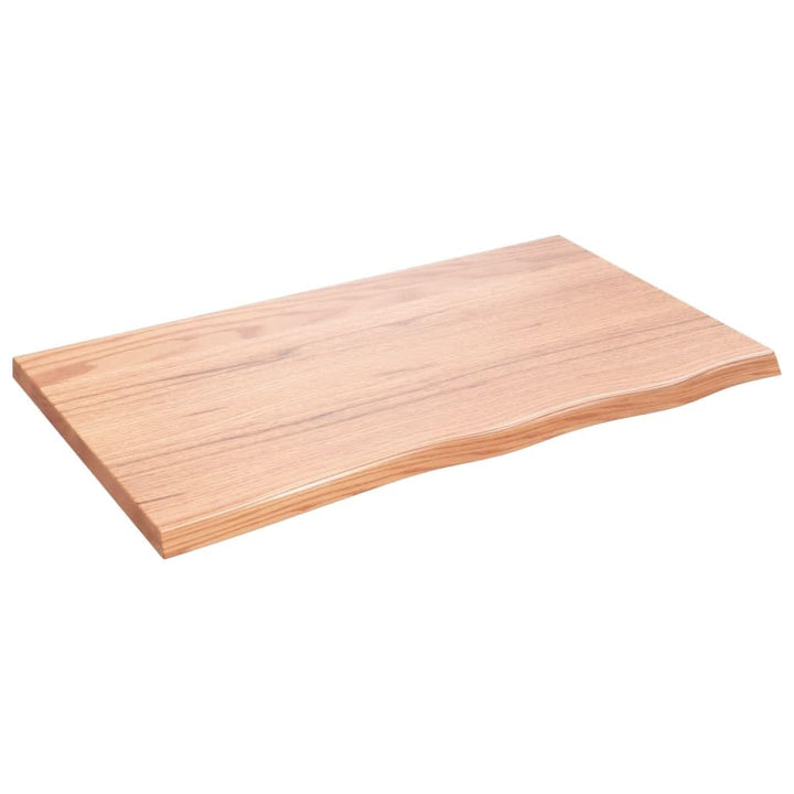 vidaXL Tischplatte Hellbraun 100x60x4 cm Massivholz Eiche Behandelt Hellbraun 100 x 60 x 4 cm, Hellb