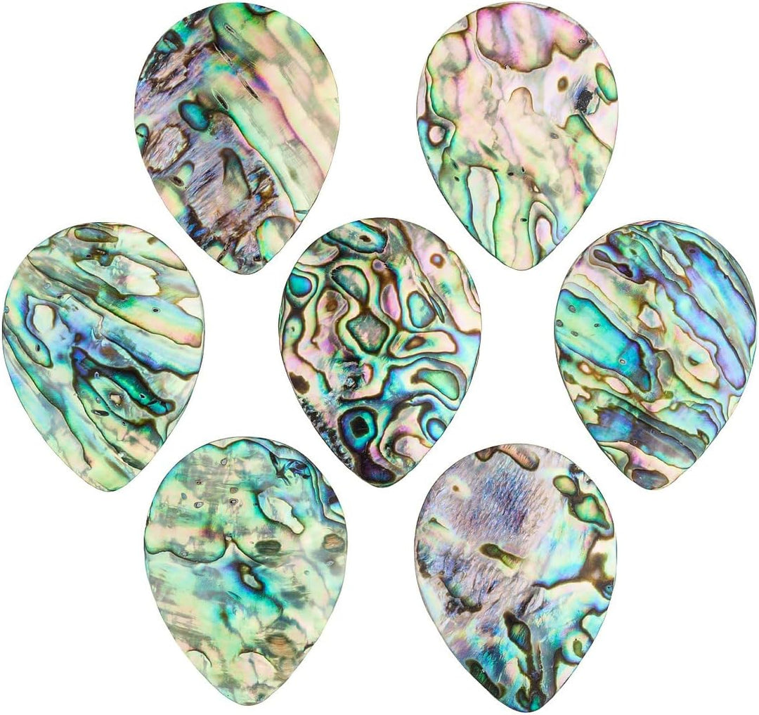 mookaitedecor Satz von 4 Rechteckig Form Abalone Shell Cabinet Knobs mit Schrauben, dekorative Stein