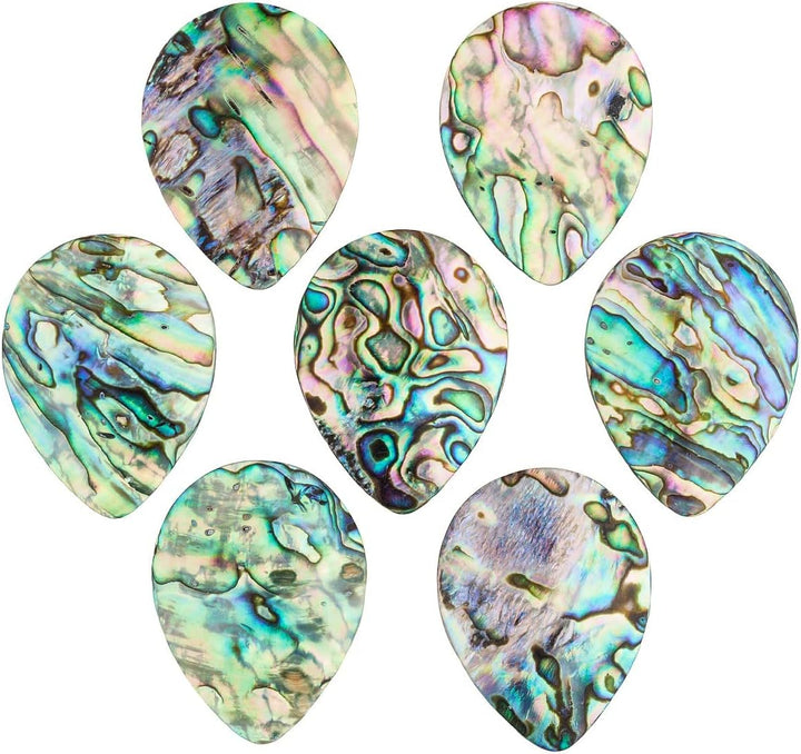 mookaitedecor Satz von 4 Rechteckig Form Abalone Shell Cabinet Knobs mit Schrauben, dekorative Stein