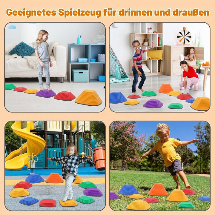 11 Stück Balanciersteine für Kinder, Sensorisches Spielzeug für drinnen und draussen, Abenteuer Bala