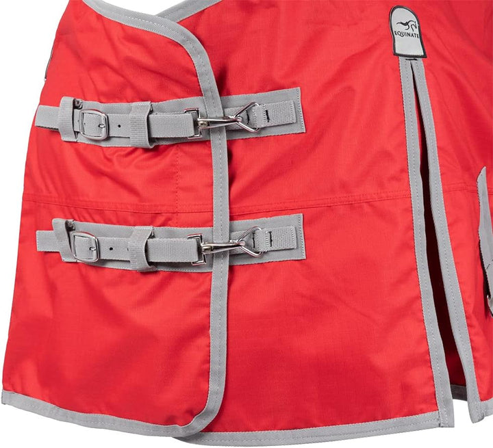 Equinate Regendecke Springfield Weidedecke mit Fleece 165cm Rot Rot 165cm, Rot 165cm