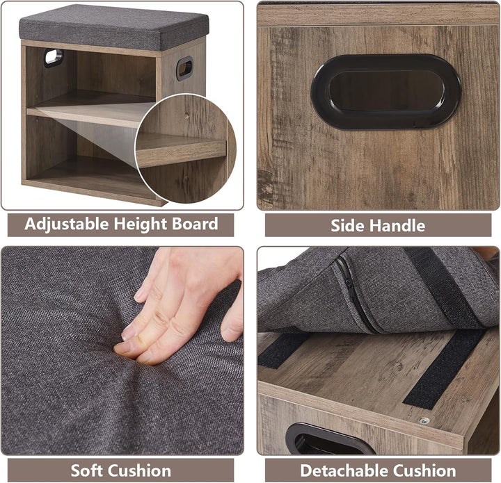 YMYNY Schuhbank mit Sitzfläche, Schuhschrank mit sitzbank, Schuhregal Klein mit Sitzbank, Sitzbank m