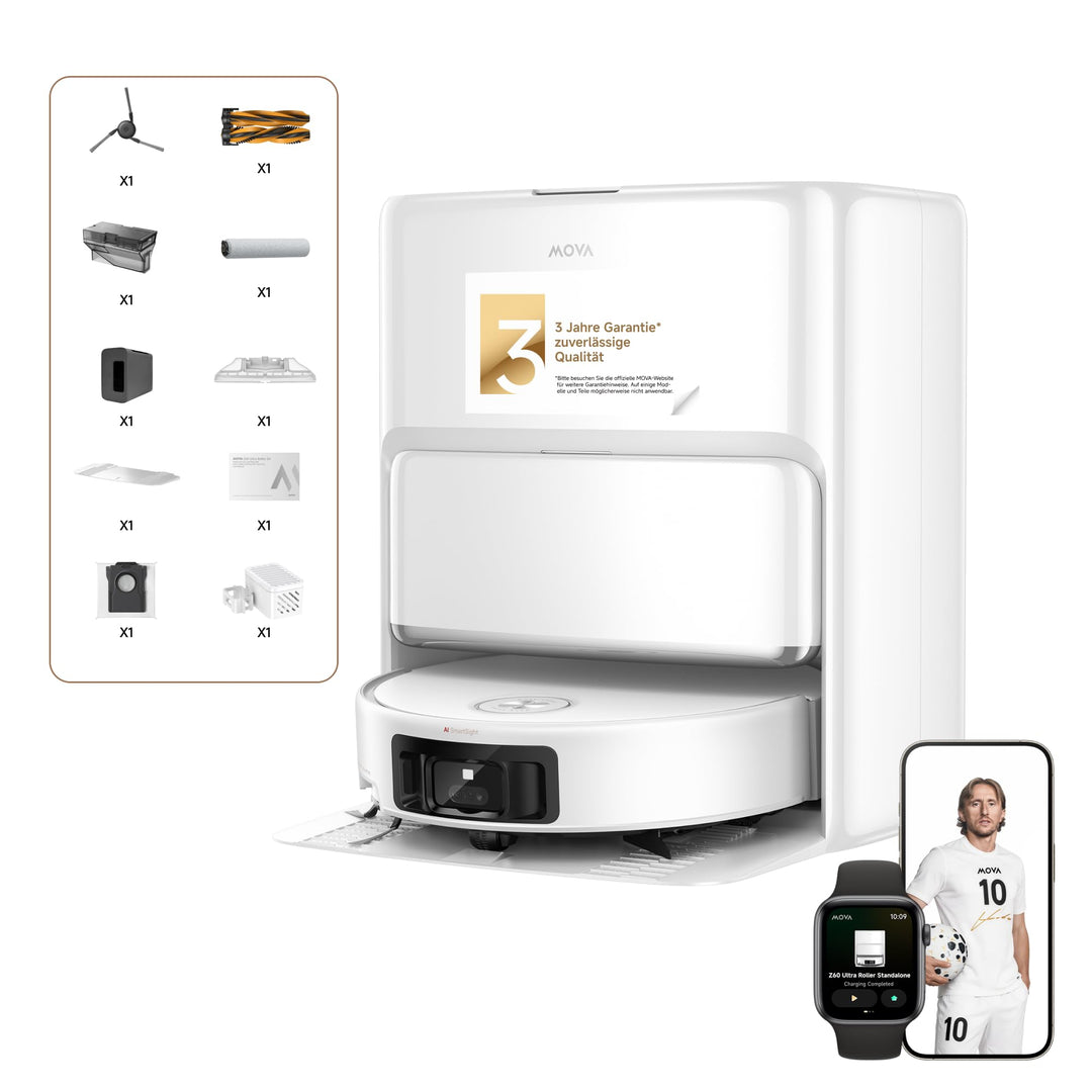 Mova Z60 Ultra Roller Standalone Saugroboter, 26.000 Pa Saugkraft, HydroForce-Wischen, MaxiReach-Tec