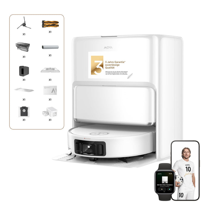 Mova Z60 Ultra Roller Standalone Saugroboter, 26.000 Pa Saugkraft, HydroForce-Wischen, MaxiReach-Tec