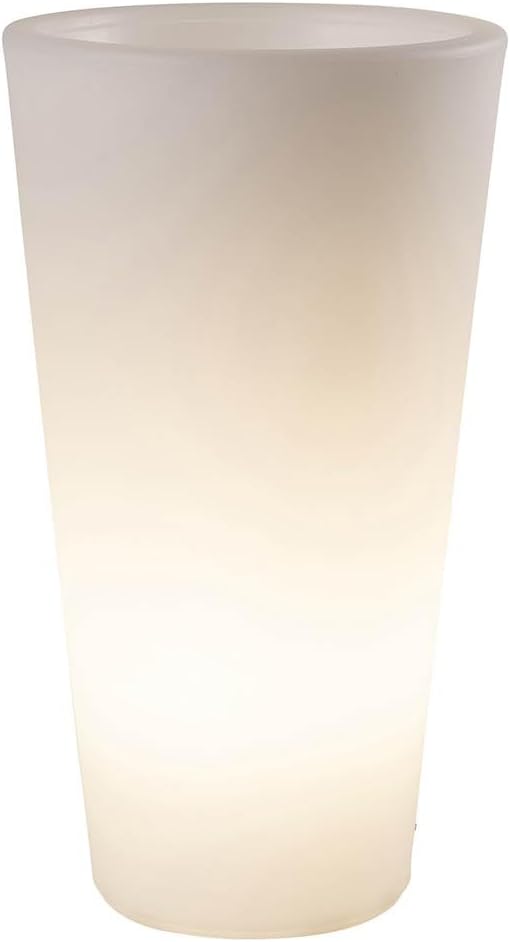 8 seasons Design Shining Classic Pot XL, Solar LED Pflanzkübel 49 x 100 cm (weiss), inkl. Solarmodul