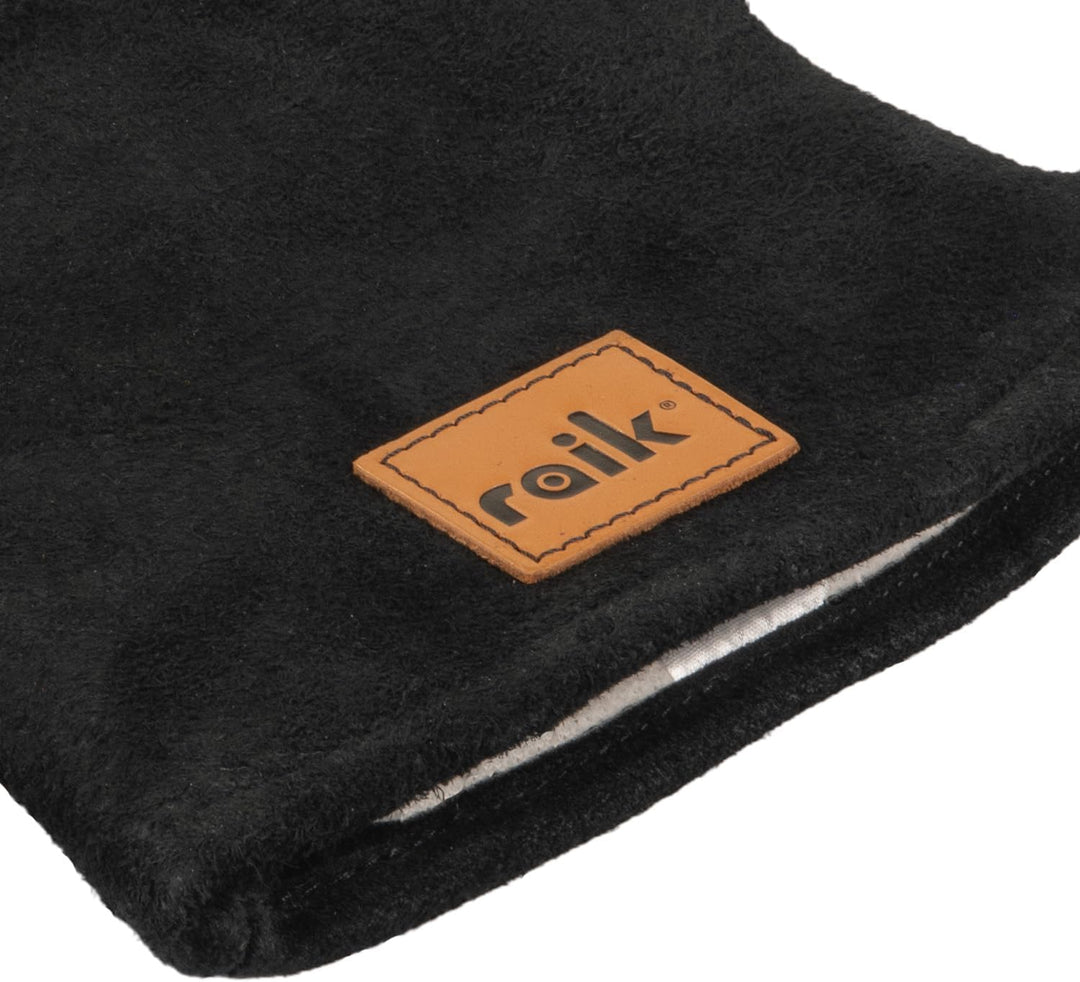 raik Kaminbesteck Set Albert 4-teilig inkl. Rindsleder Ofenhandschuh schwarz Kamingarnitur Stahl Sch