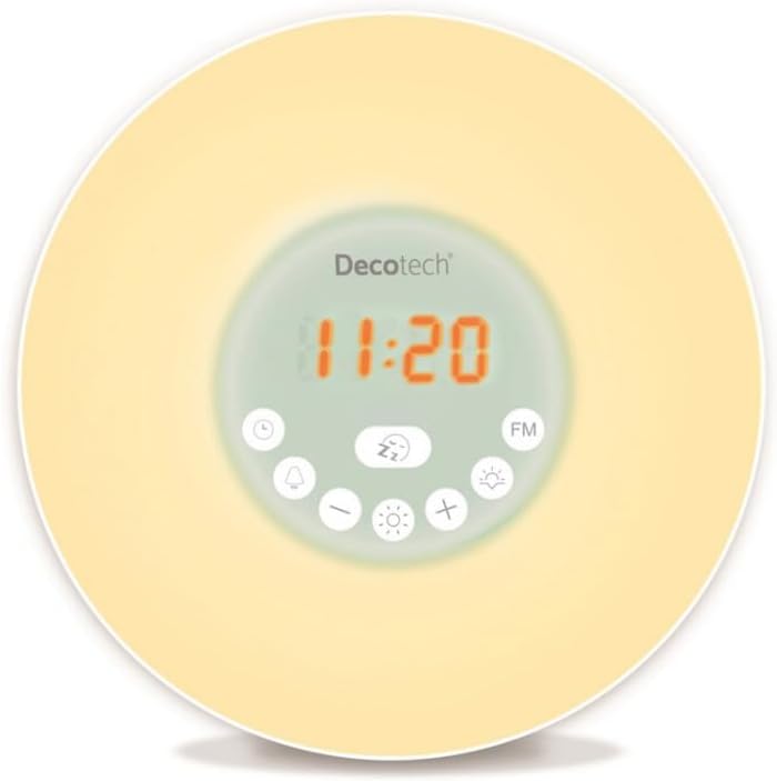 Lexibook Decotech, Farbiger Lichtwecker, Wecklicht, Sonnenaufgang, Sonnenuntergang-Simulation, 6 nat