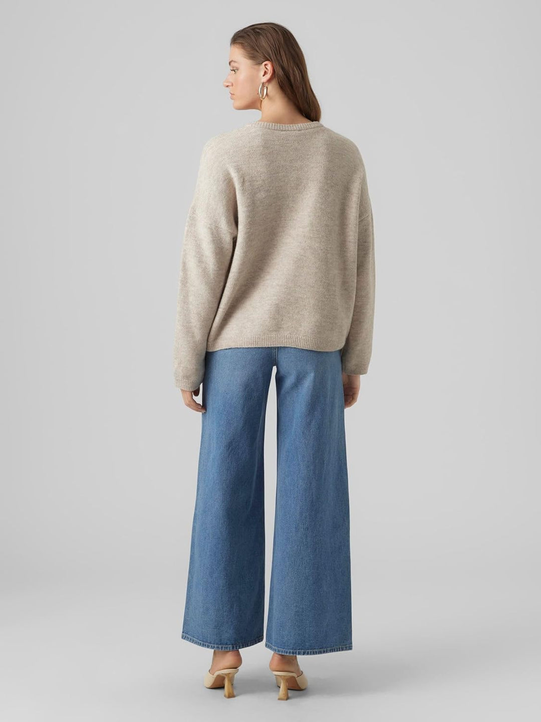 VERO MODA Female Strickpullover VMGEMMA Pullover L Plaza Taupe, L Plaza Taupe