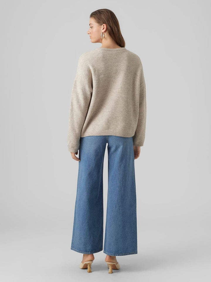 VERO MODA Female Strickpullover VMGEMMA Pullover L Plaza Taupe, L Plaza Taupe