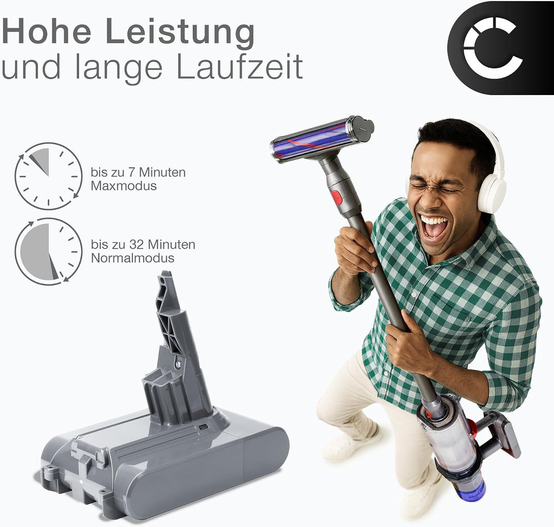 CELLONIC Akku kompatibel mit Dyson V7, V7 Motorhead, V7 Animal, V7 Trigger, V7 Total Clean, V7 Motor