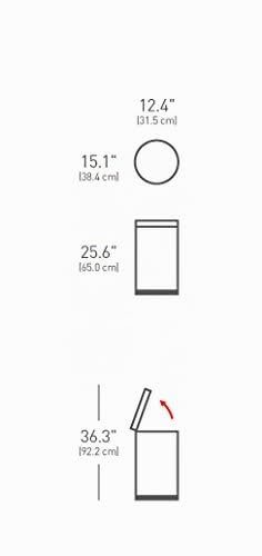 simplehuman CW1810 30 Liter, runder Treteimer, Mülleimer Küche, gebürsteter Stahl, 10 Jahre Garantie