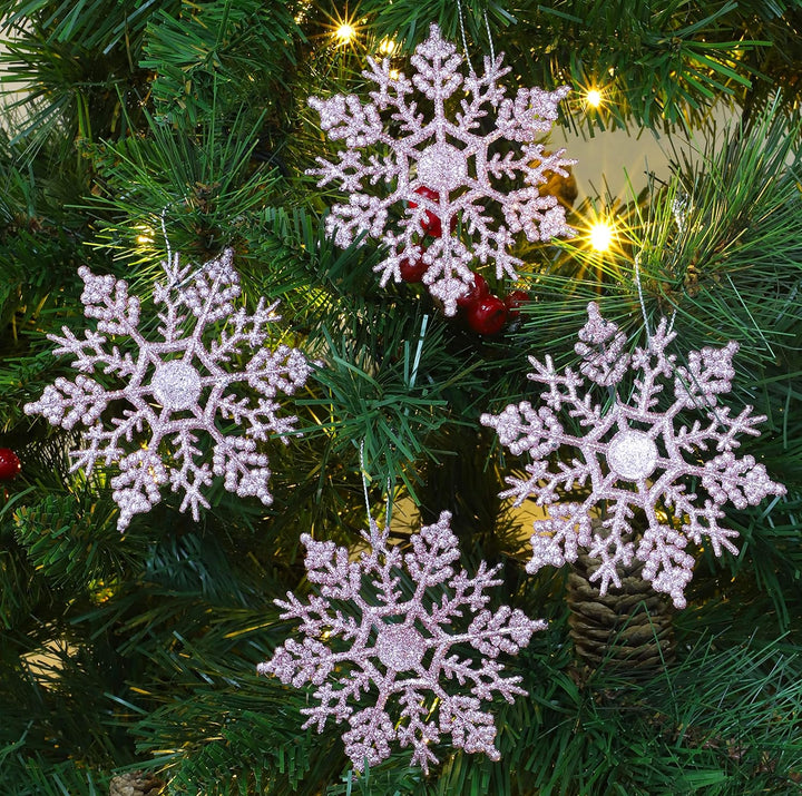 Christmas Concepts® Packung mit 12-10 cm Glitter Schneeflocke zum Aufhängen - Weihnachtsschmuck… (Ba
