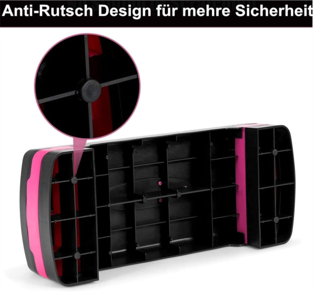 GYMAX Fitness Stepper höhenverstellbar(10/15cm), Aerobic-Stepper mit 2 Stufen & Anti-rutsch-Matten,