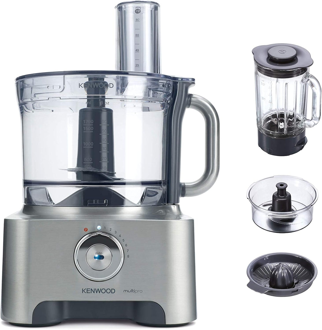 Kenwood MultiPro Sense FPM800 Kompakt-Küchenmaschine 3,5 Liter Edelstahl Messer 4 Arbeitsscheiben un
