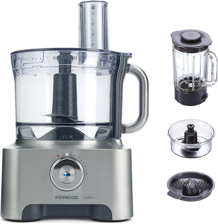 Kenwood MultiPro Sense FPM800 Kompakt-Küchenmaschine 3,5 Liter Edelstahl Messer 4 Arbeitsscheiben un