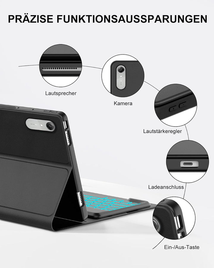 Für Idea Tab Pro Gen 2 13" Tastaturhülle mit Beleuchtung QWERTZ | Für Lenovo Idea Tab Pro Gen 2 Tast