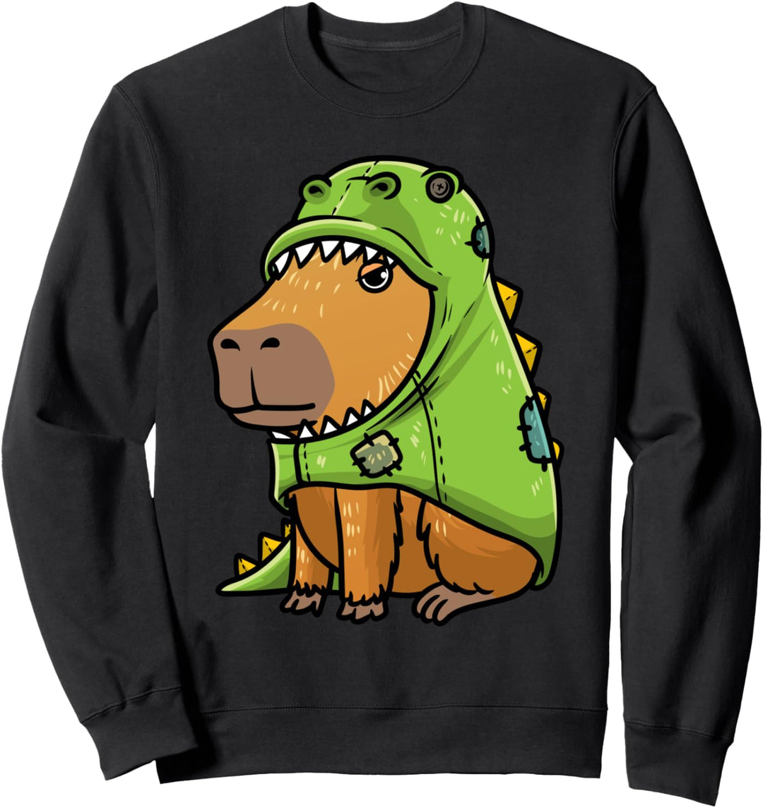 Capybara In A Dinosaurier Kostüm Nager Mädchen Jungen Kinder Sweatshirt