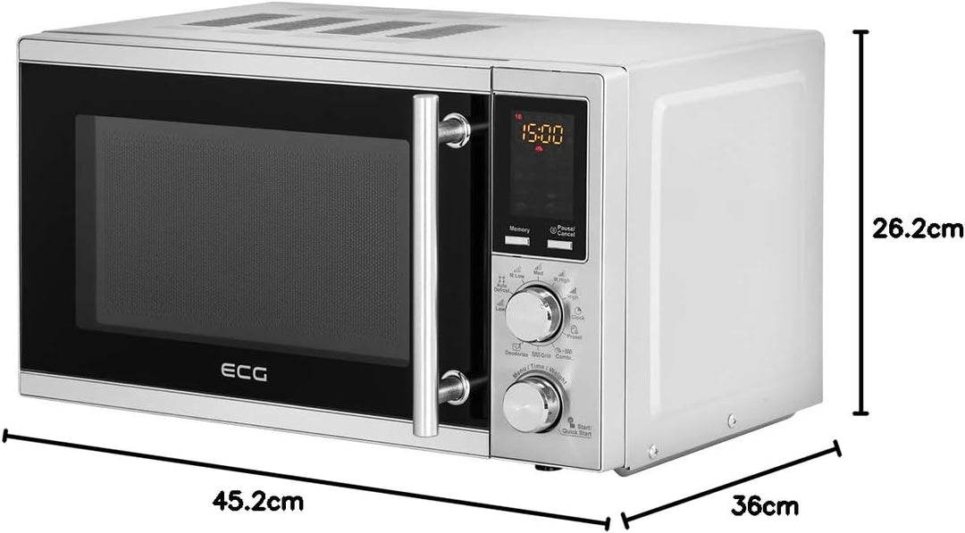 ECG Mikrowelle 700W MTD 2072 GSE, silbern