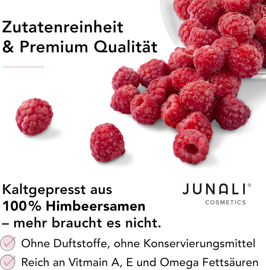Himbeersamenöl – 100% rein & kaltgepresst – Natürliches Pflegeöl für Gesicht, Haare & Körper von JUN