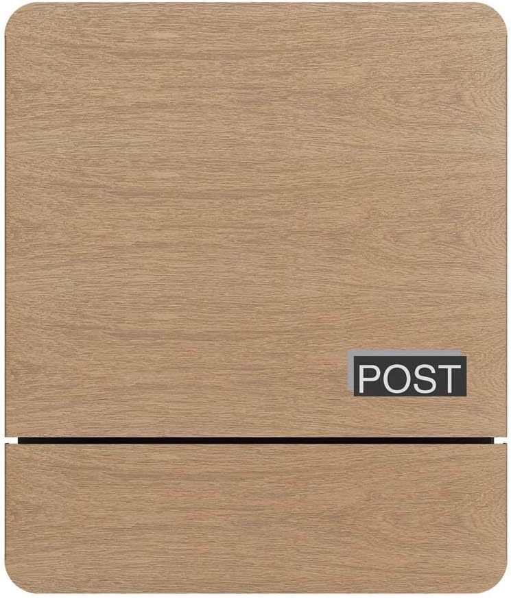 SCHARTEC Briefkasten SPB-4 helles Holz Design mit Zeitungsfach modern & gross Wandbriefkasten Postka