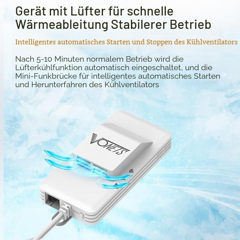 VONETS VAP11S-5G 5GHz Single-Band Industrial Mini Wi-Fi Bridge/Router, mit 2 Externen Antennens, Ist