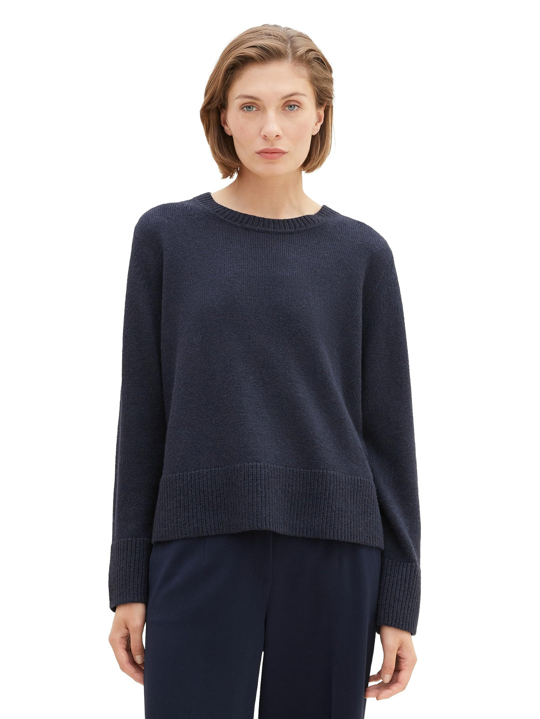 TOM TAILOR Damen Basic Pullover mit Rundhalsausschnitt XS 10668 - Sky Captain Blue, XS 10668 - Sky C
