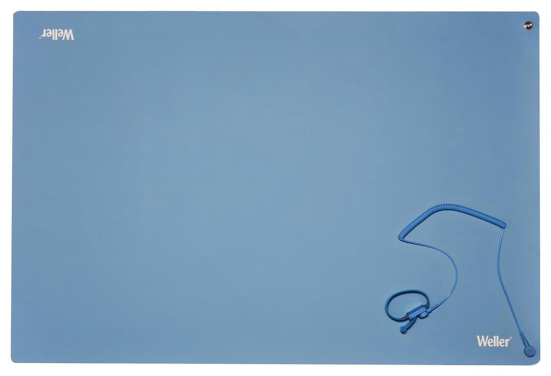 Weller T0051403699 Antistatische ESD Premium Tisch-Lötmatten Set, 900 x 600 mm, Blaue Lötmattensatz