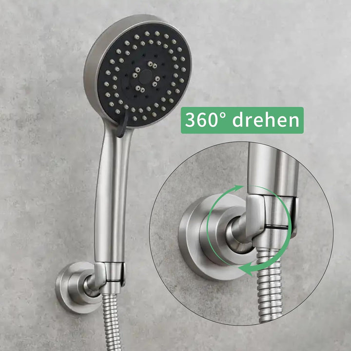 Handbrause Halterung, Verstellbarer Brausehalter, 360° Drehbar Duschkopfhalterung, Universel Edelsta