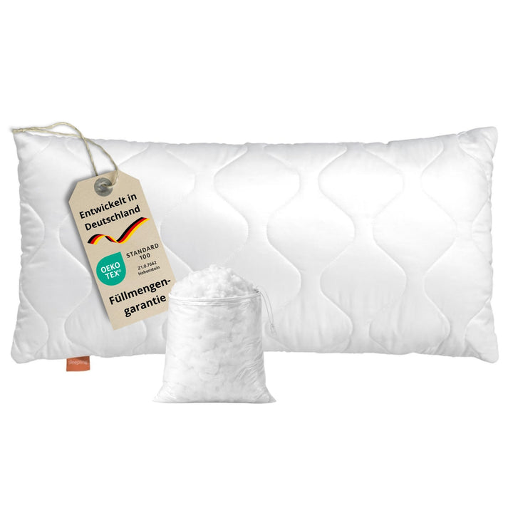 sleepling Komfort 100 Kopfkissen, 50 x 75 cm,, waschbar bis 60 Grad, Made in EU, Füllmengenga
