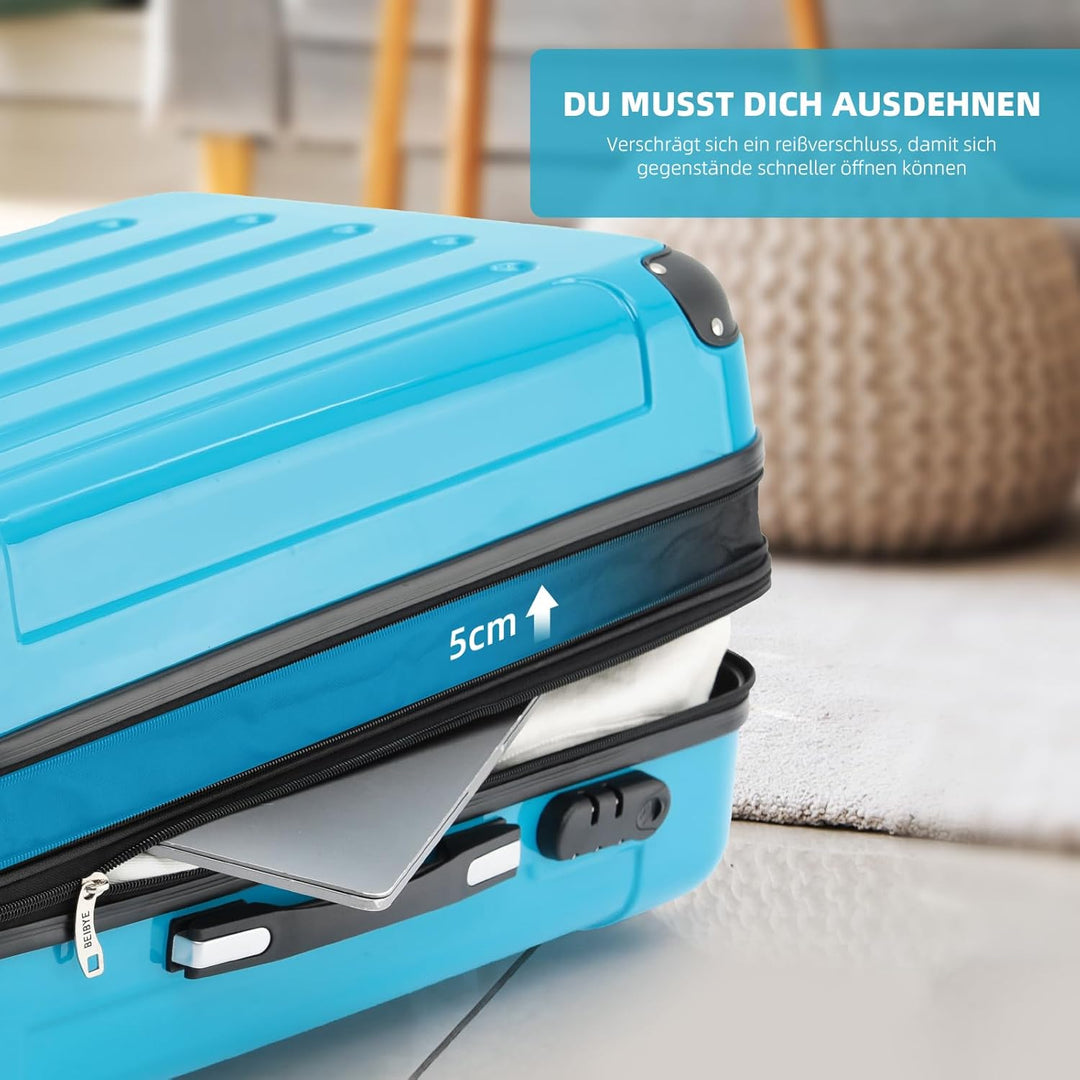BEIBYE 2048 Zwillingsrollen 3 TLG. Reisekofferset Koffer Kofferset Trolley Trolleys Hartschale in 14