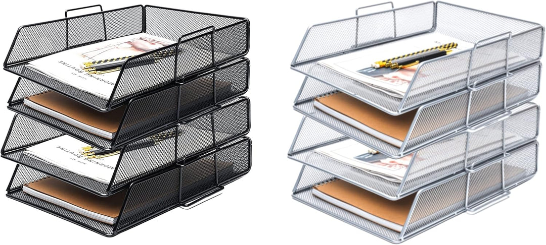 EXERZ Briefablagen 4tlg/ Papiersortierer/Schreibtisch multifunktionaler Organiser/Dateihalter für Bü