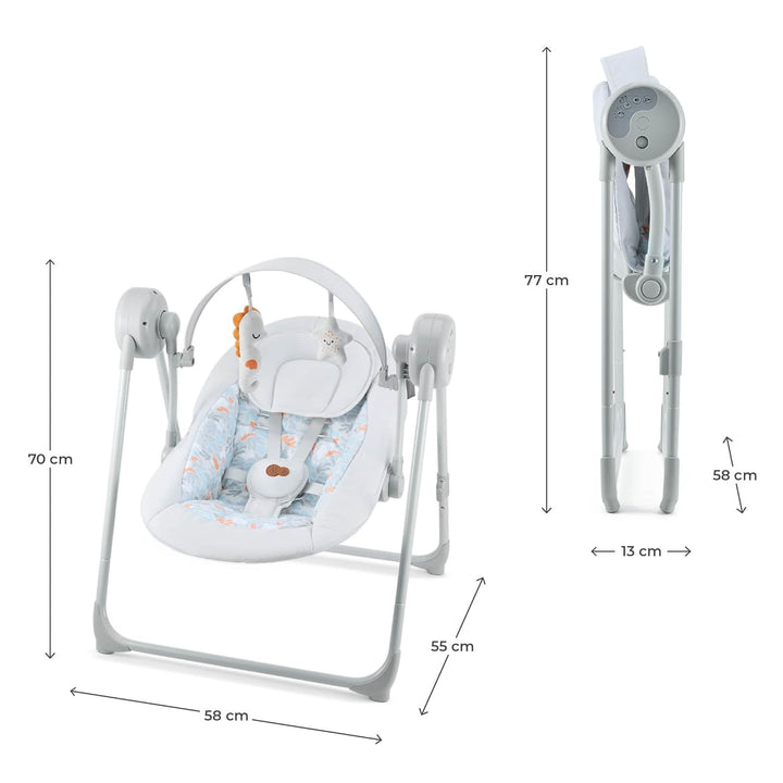 Kinderkraft SWINGEE Elektrische Babywippe, mit Schwingfunktion, eingebauter Timer, verstellbare Rück