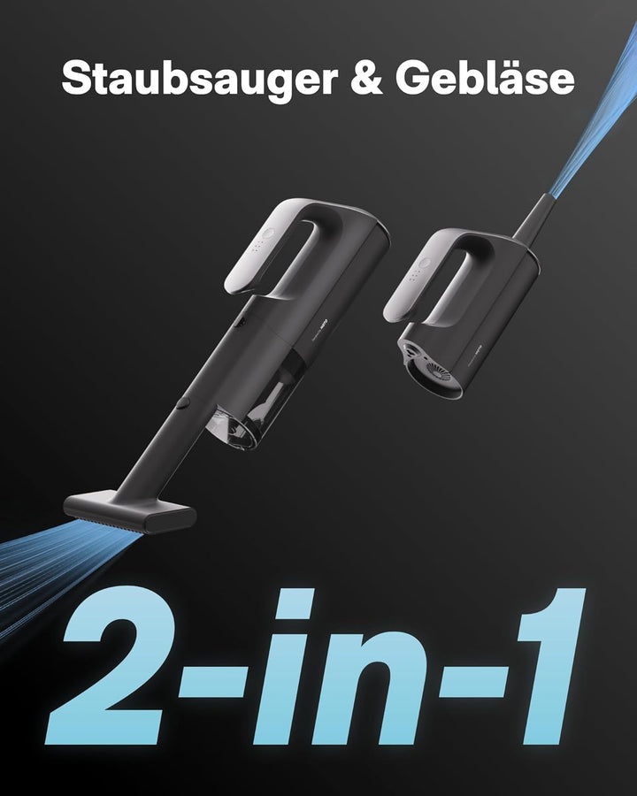 HOTO BlowVac™ Handstaubsauger Akku, 23000Pa Starke Leistung, 3 Saugstufen, Kabelloser Autostaubsauge
