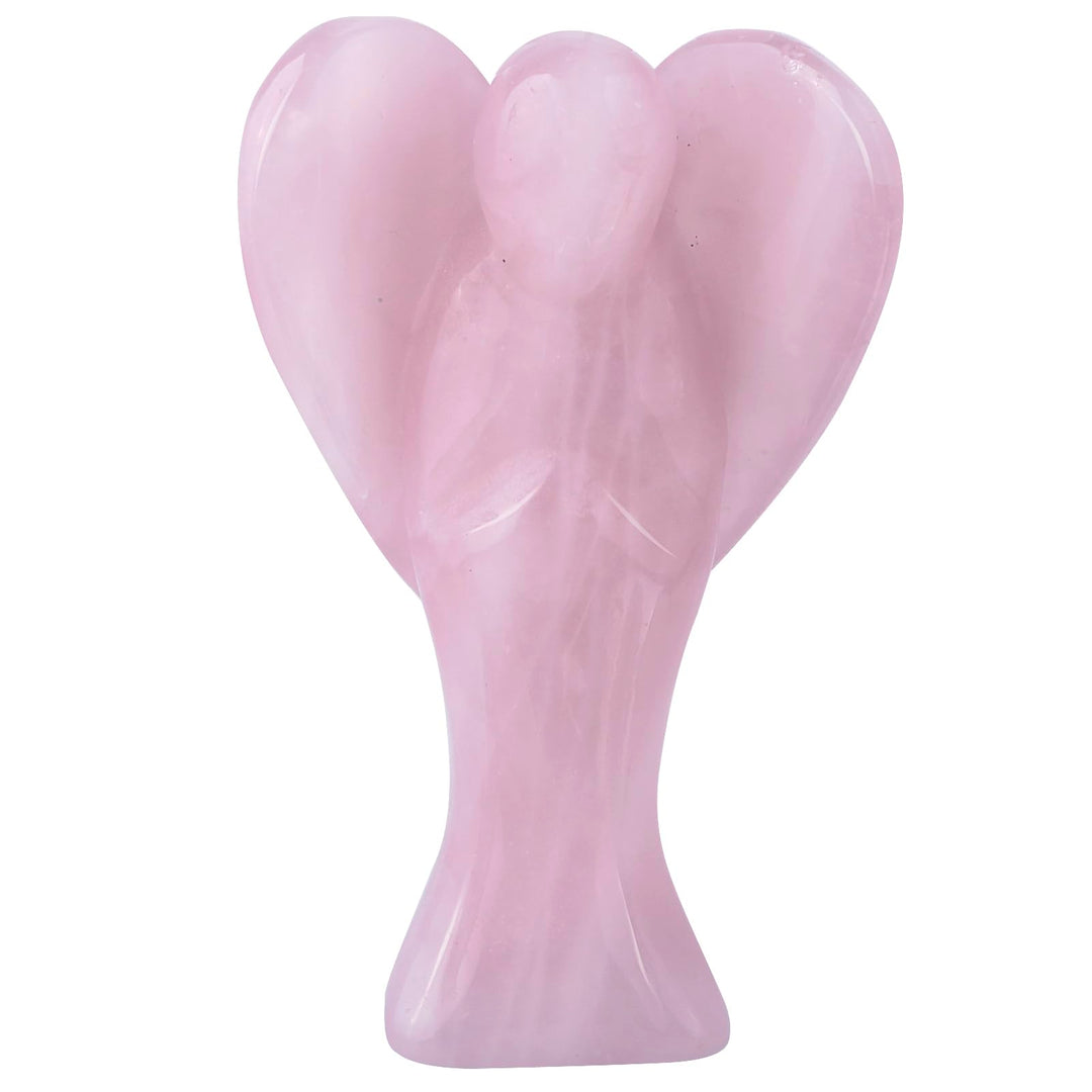 Nupuyai 7.3cm Rosenquarz Edelstein Engel Figur Stein Schutzengel Figur Deko Jade Taschenengel Glücks