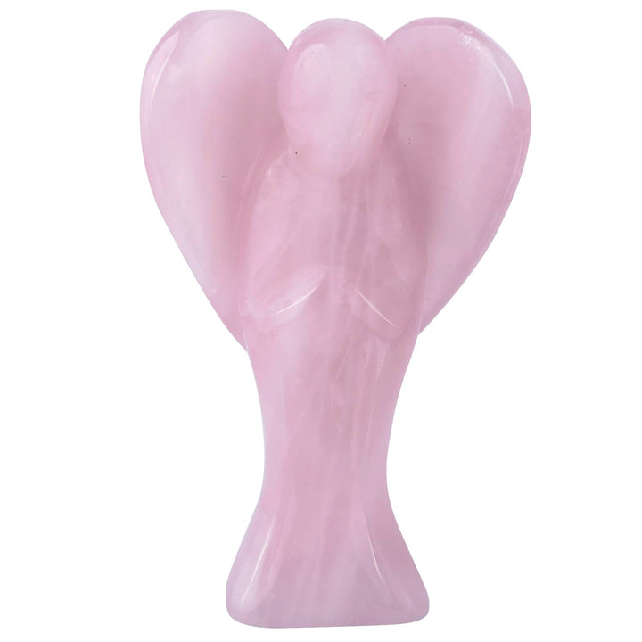 Nupuyai 7.3cm Rosenquarz Edelstein Engel Figur Stein Schutzengel Figur Deko Jade Taschenengel Glücks