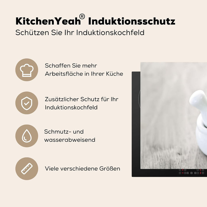 KitchenYeah© Herdabdeckplatte Einteilig Abdeckplatten Cerankochfeld Kräuter im Topf 52L x 85B cm, Kr
