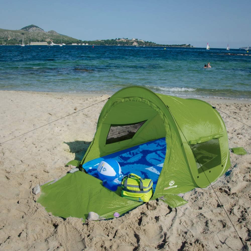 outdoorer Strandmuschel Zack Premium Family, Pop Up Strandmuschel verschliessbar, zertifizierter UV