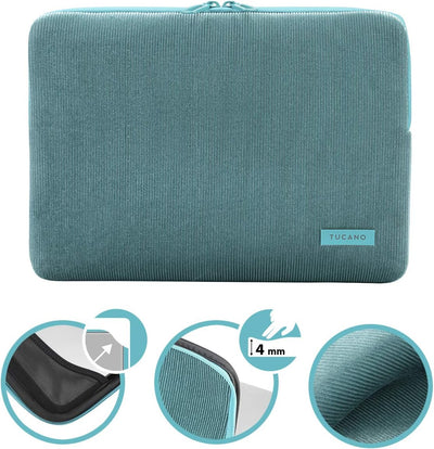 Tucano Second Skin Velluto Notebook Sleeve aus Cord und Neopren 12 Zoll MacBook Pro 13 Zoll ab 2016