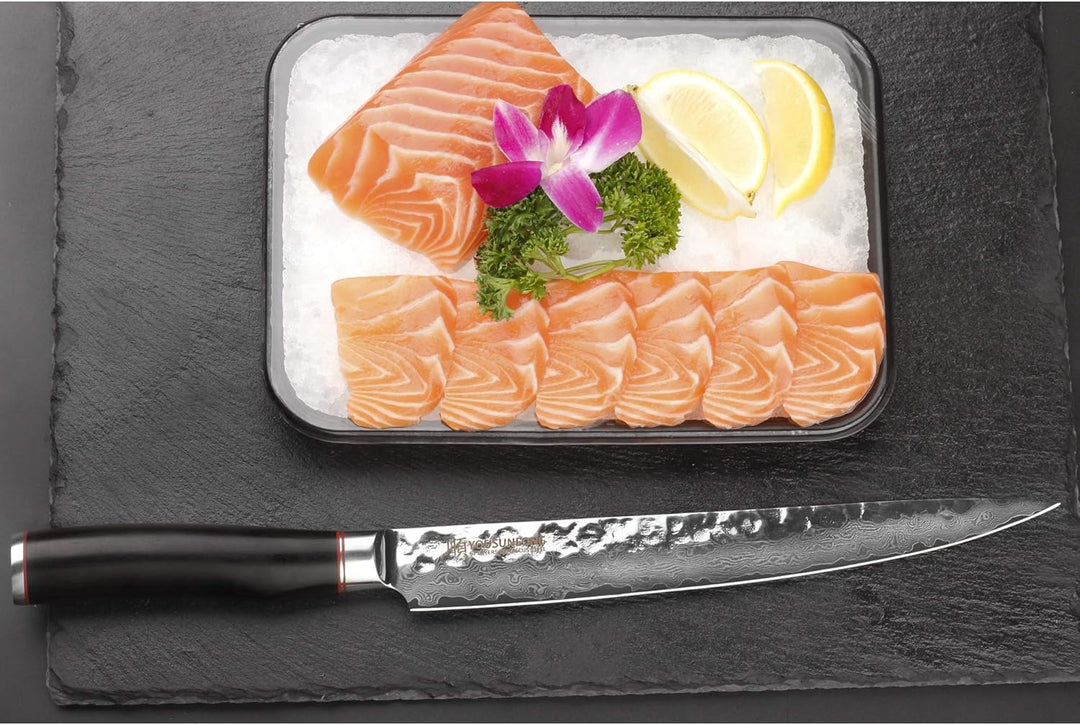 YOUSUNLONG Fleischmesser Filetiermesser Pro Sashimi-Messer 255mm - Rechtshänder - Japanischer VG10-D